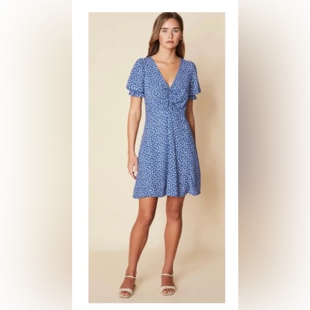Faithfull the Brand Blue Floral Dress